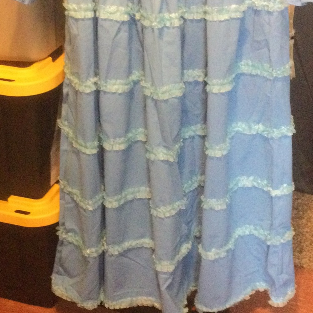 Blue Ruffled Women's Dress - Picture 2 of 3